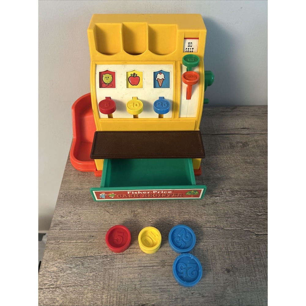 1974 Fisher-Price - Cash Register, with five coins